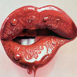 لب نقاشی شده با مداد رنگی